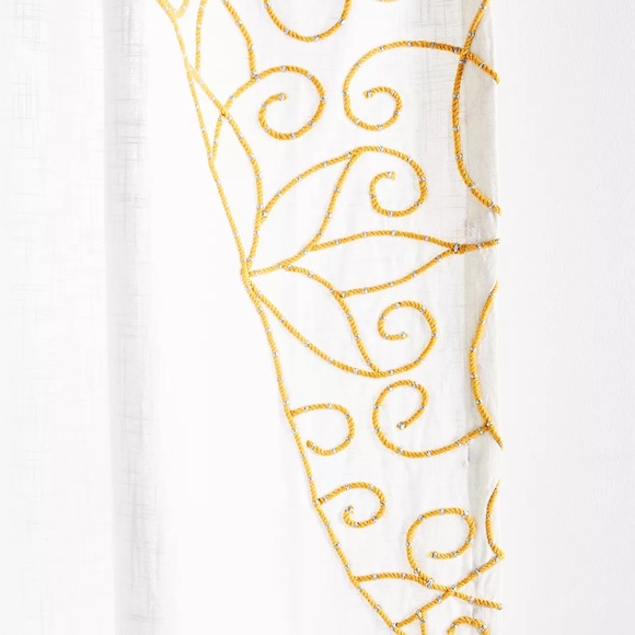 anthropologie Embroidered Betina Curtain 50x108